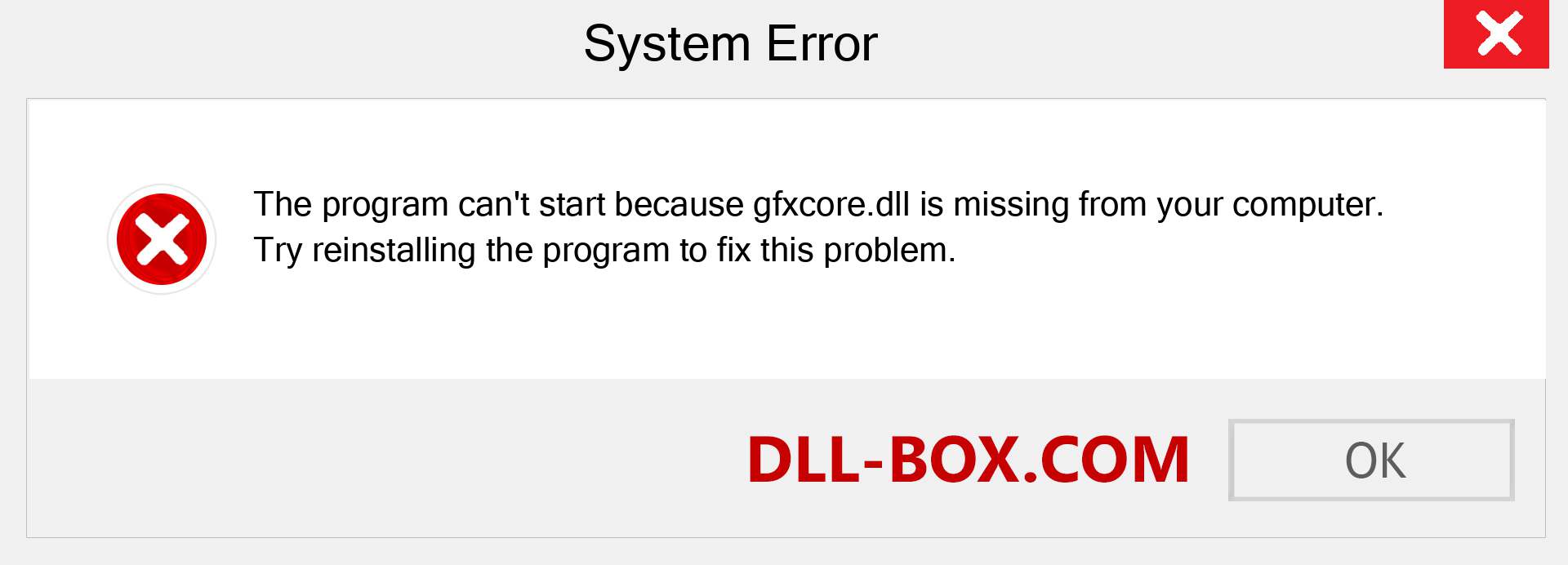 gfxcore.dll file is missing?. Download for Windows 7, 8, 10 - Fix  gfxcore dll Missing Error on Windows, photos, images